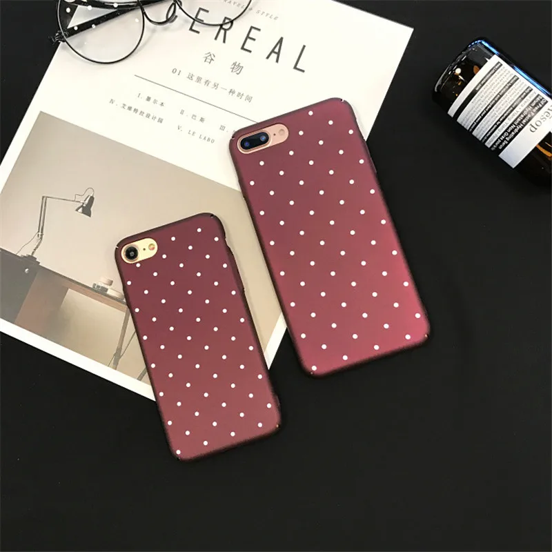Винно красный чехол для телефона в ретро стиле с принтом горошек iPhone 11 Pro Max XR X XS 7 8