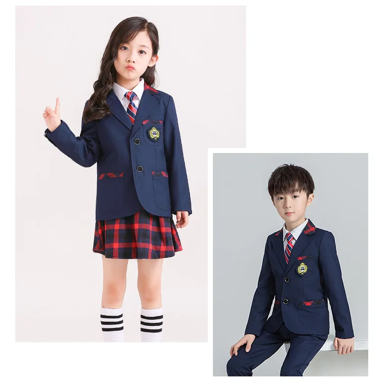 Formal Boys Girls Blazer Suits set Kid school Party Suits Blazer Costume Garcon Formal School wears 2-12Y