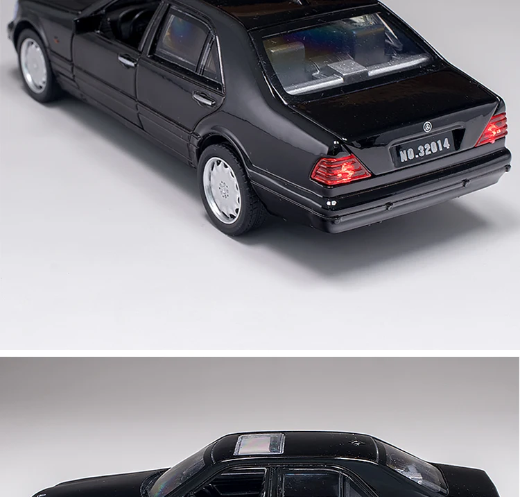 Maybach Mercedes-Benz S W140 1:32 Сплав модель автомобиля звуковой светильник вытяжной алюминиевый игрушечные модели автомобилей Дети Литые двери