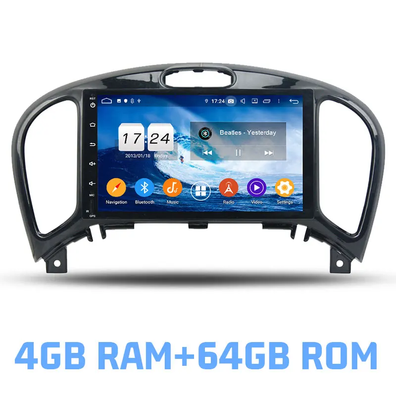 4GB RAM and 64GB ROM Ips DSP Android 9,0+ 4 Гб ОЗУ+ 64 Гб ПЗУ 8 ядерный автомобильный dvd-плеер Wifi Bluetooth 4,2 RDS радио gps карта для Nissan JUKE 2004 2005 - Цвет: 4GB RAM and 64GB ROM