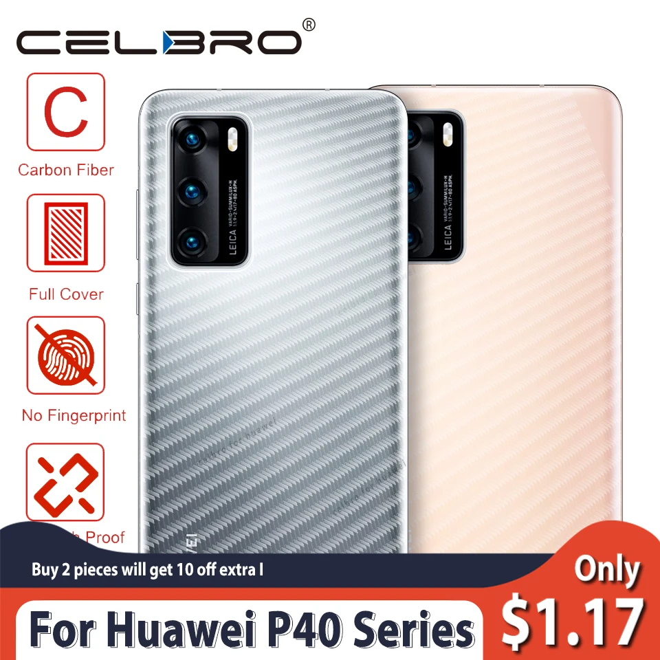 Мягкая наклейка из углеродного волокна для Huawei P40 Pro 5G защитная пленка задней