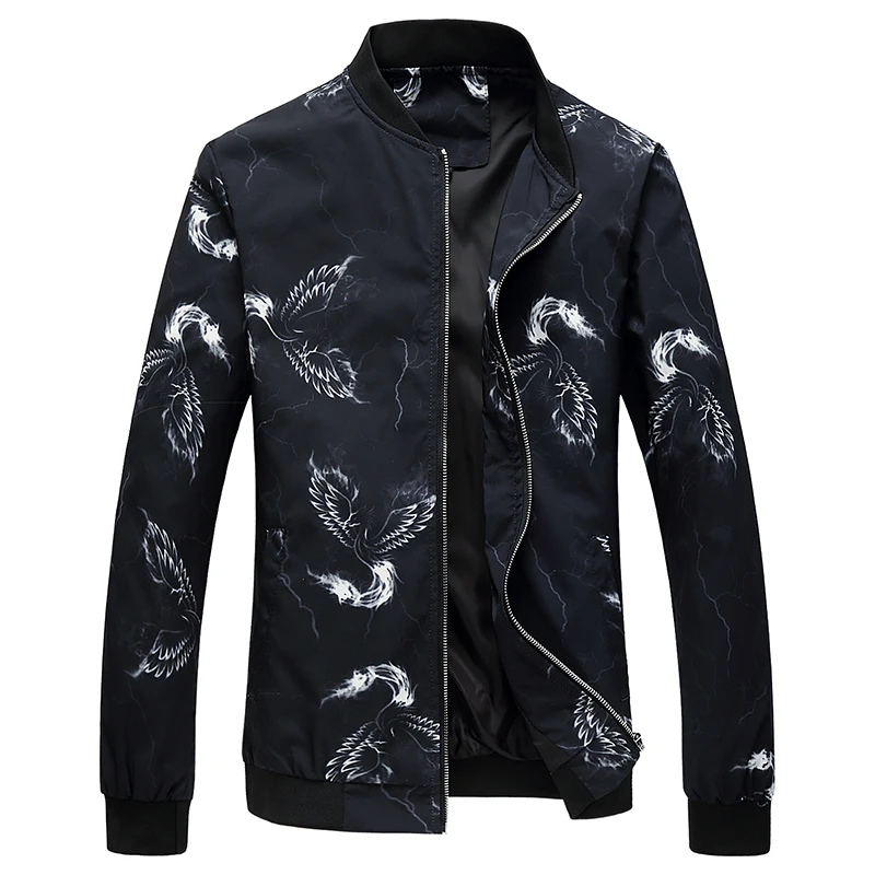 Повседневный мужской пиджак мужской Chaquetas Hombres Jaquetas Bomber одежда с принтом Мужская модная тонкая куртка мужская верхняя одежда большого размера 6XL