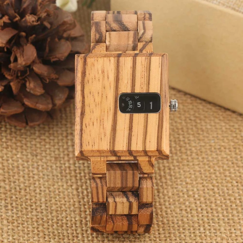 

Top Luxury Creative Turntable Design Quartz Watch Male Men's Watch Wooden Watches Full Adjustable Wooden Band reloj para hombre