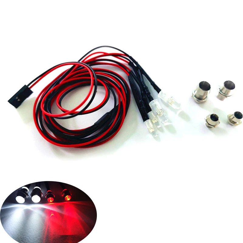 

RC Model Car Lights Are Suitable for Most Model Cars. 4 Lights / 6 Lights / 8 Lights Red and White Lights 3/5mm Lamp Cups LED RC