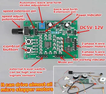 

Multi-function Micro Stepper Motor Drive Board Speed Controller Board Module Switch 2-phase 4-wire 4-phase 5-wire Deceleration