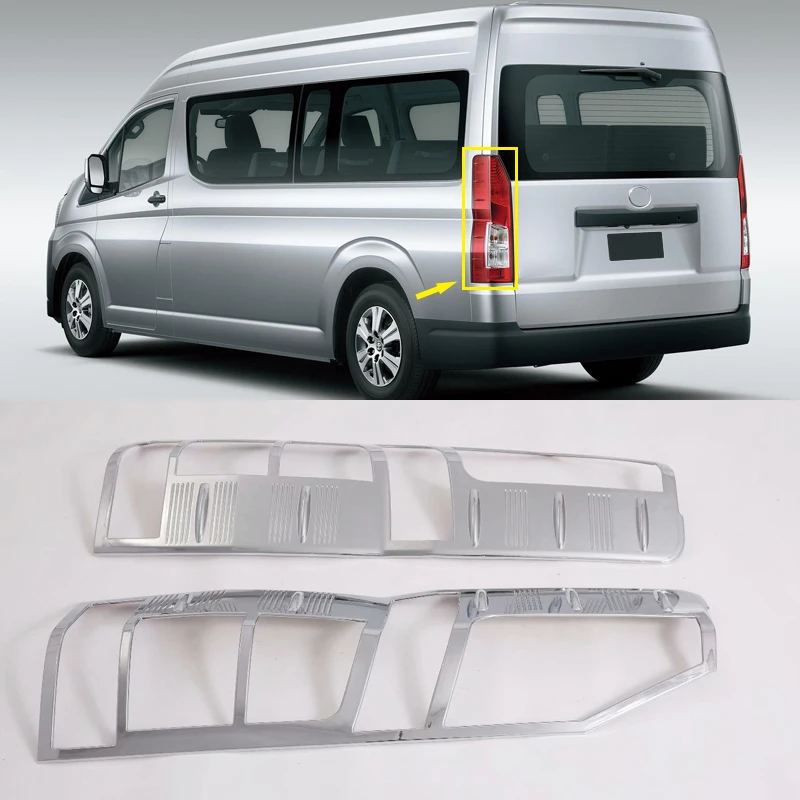 

High flying For Toyota HiAce H300 Sixth gen 2019-2020 Rear Tail Lamp Light Molding Cove trim ABS chrome Car accessories 2pcs