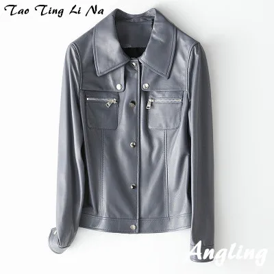 

Топ бренд Женская Весна 2020 Натуральная овечья кожа куртка H11 высокое качество