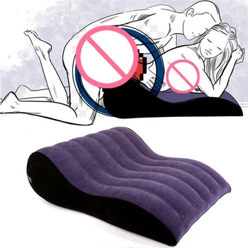 

Inflatable Sofa Bed Wedge Flocking Adult Sexy Pillow Love Positions Support Cushion Couples Sexy Equipment Erotic Furnitures