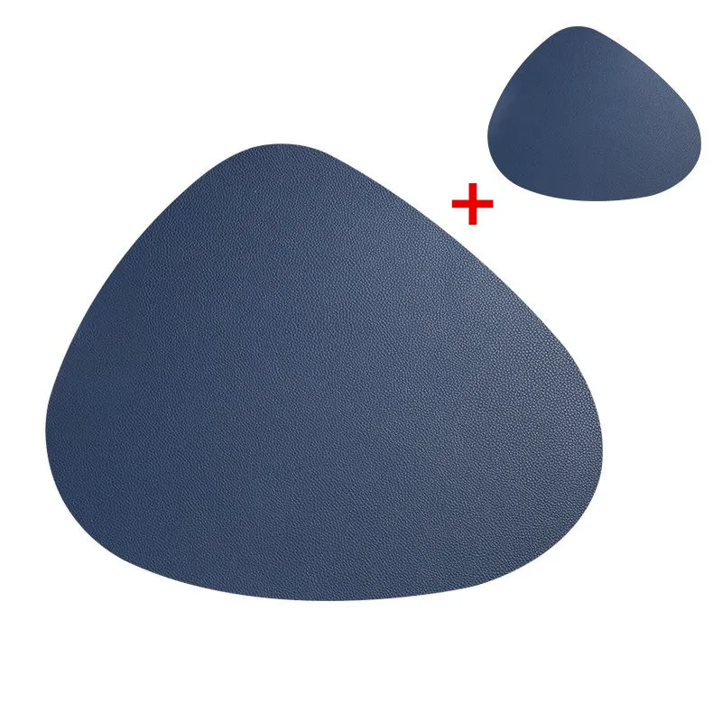 Коврик для столовых приборов коврик из искусственной кожи водонепроницаемый Теплоизоляционный нескользящий мягкий черный коричневый моющийся подстилка - Цвет: Blue