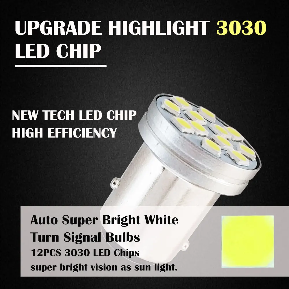 2 шт. P21/5 Вт светодиодный 1157 BAY15D СВЕТОДИОДНЫЙ Фонарь 1156 BA15S BAU15S P21W PY21W 12SMD 3030 R5W