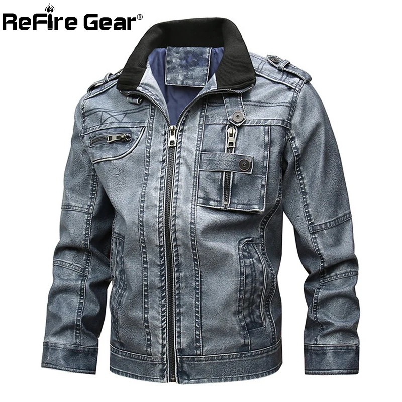 ReFire Gear куртка бомбер из искусственной кожи тактические куртки для мужчин зимние