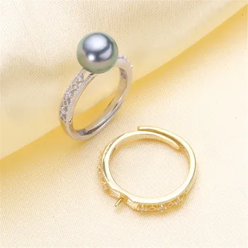 

Pearl Ring Settings, Fashionable Ring Findings, Adjustable Size 925 Silver Ring Jewelry DIY making No Pearl Free Shipping