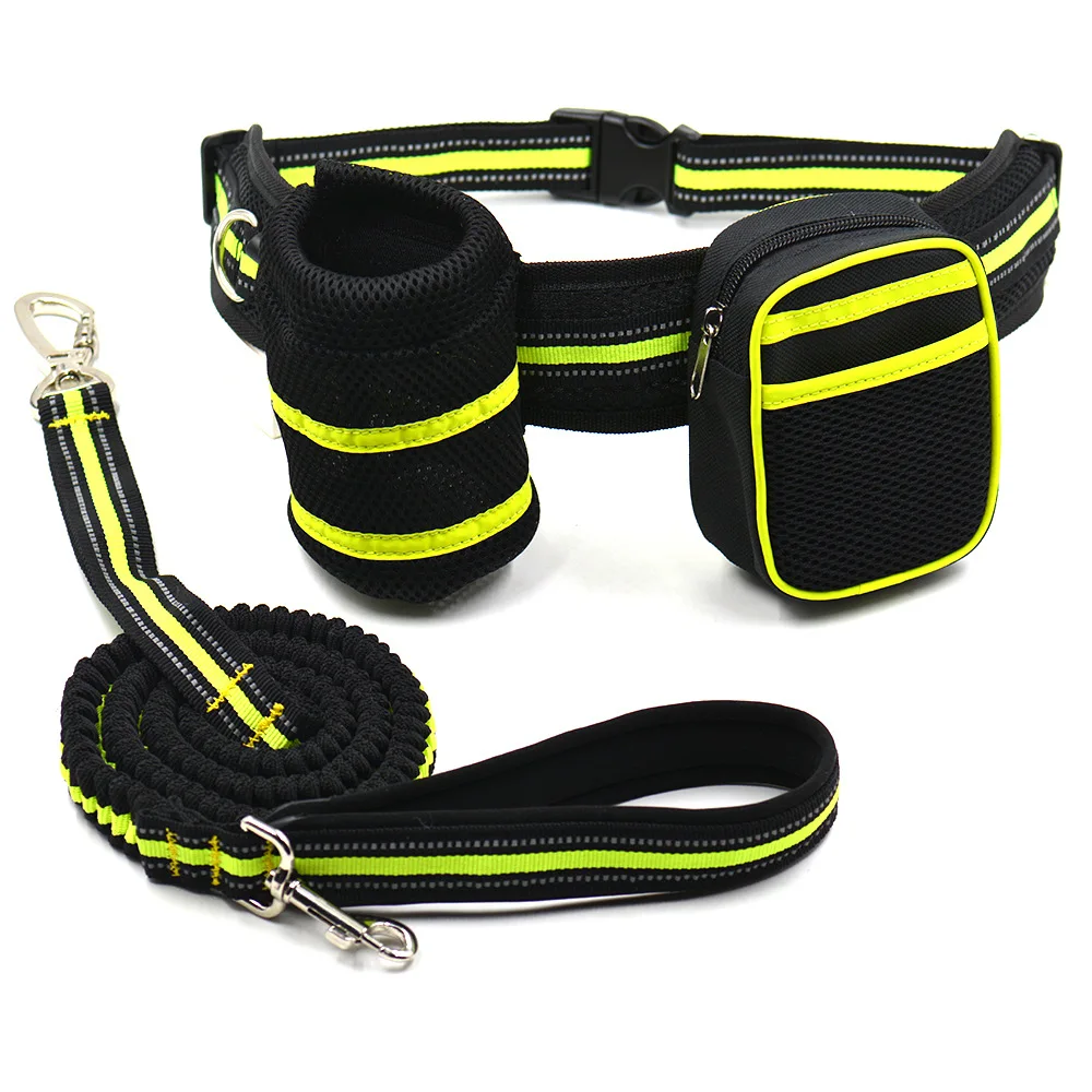 

[Hot Sales New Products] Pet Reflective Elasticity Running Hand Holding Rope Dog Reflective Traction Belt Snack Pack Set