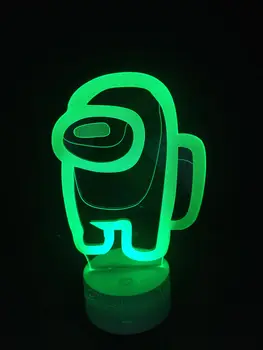 

Among us LOGO 3D Illusion Desktop Lamp Coffee Table Decor LED Sensor Lights Atmosphere Bedside Night Lamps Hot Friends Game Gift