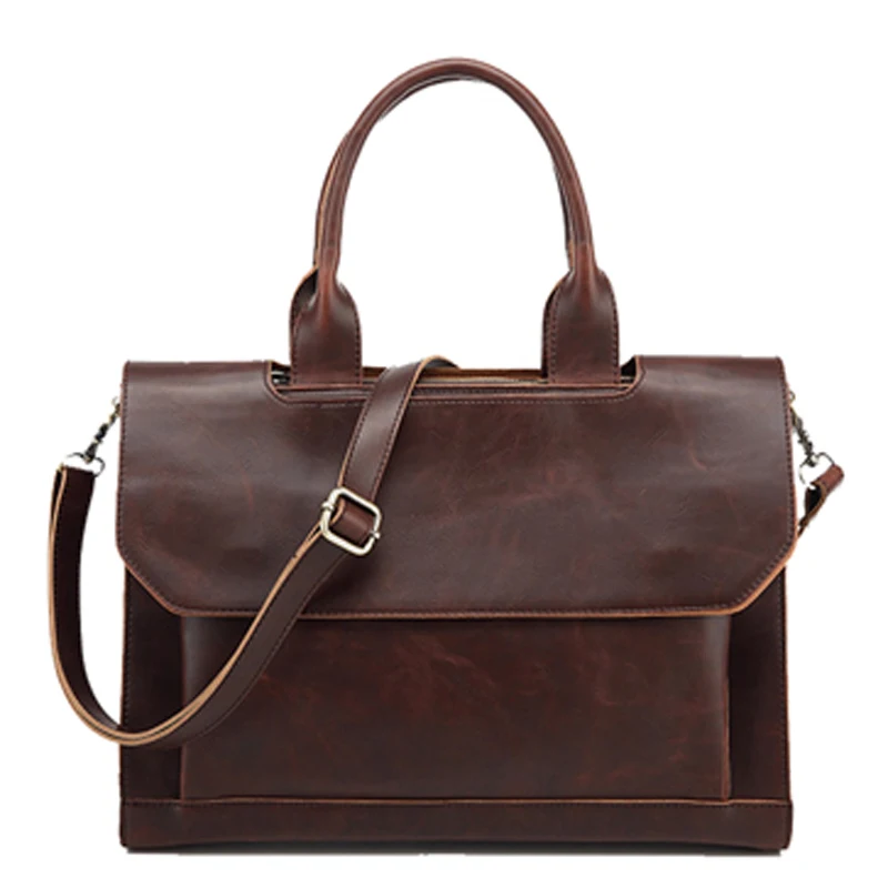 Laptop Bag Leather Briefcase File Information Bag Business Shoulder Bag Women Handbags ladies business A4 file briefcase 14 inch laptop bag female leather shoulder messenger bag travel bags