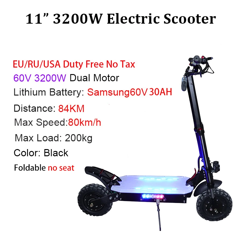 3200W SAM30AH noseat Мощный 3200 Вт Электрический Скутер 1" 80 км/ч мотор-колесо samsung батарея взрослый самокат kick e складной patinete electrico adulto - Цвет: 3200W SAM30AH noseat