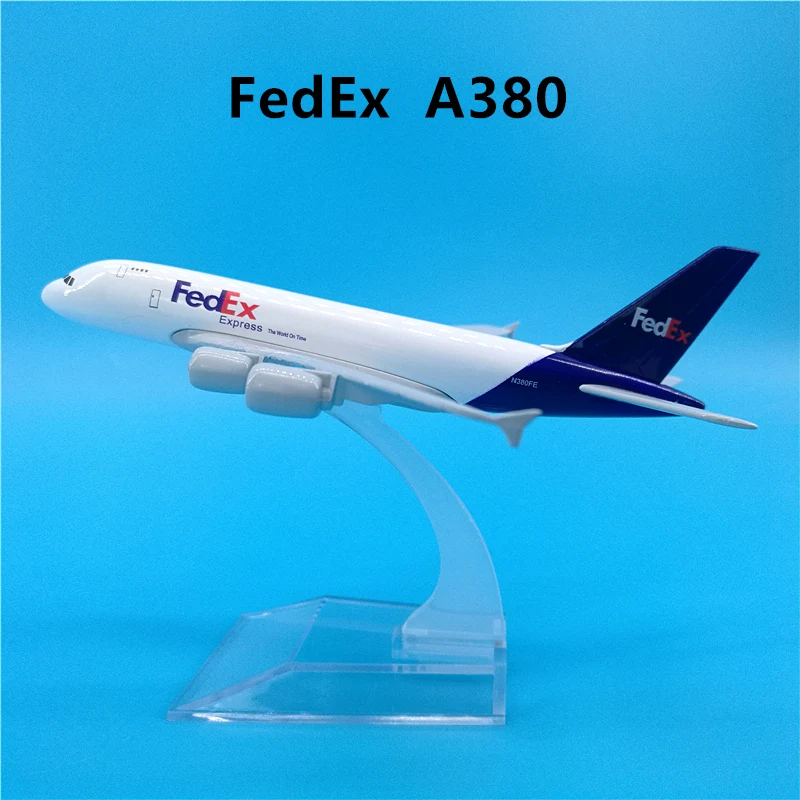 1:400 Scale 16cm Airbus A380 AIR Airways Airlines Alloy Metal Plane Model Airplanes Aircraft Gift Collectible Gifts Decoration - Цвет: FedEx A380