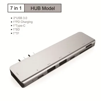 

7 in1 USB C HUB USB-C to HDMI Micro SD/TF Card Reader Adapter for MacBook Samsung Galaxy S9/S8 Huawei P20 Pro Type C USB 3.0 HUB
