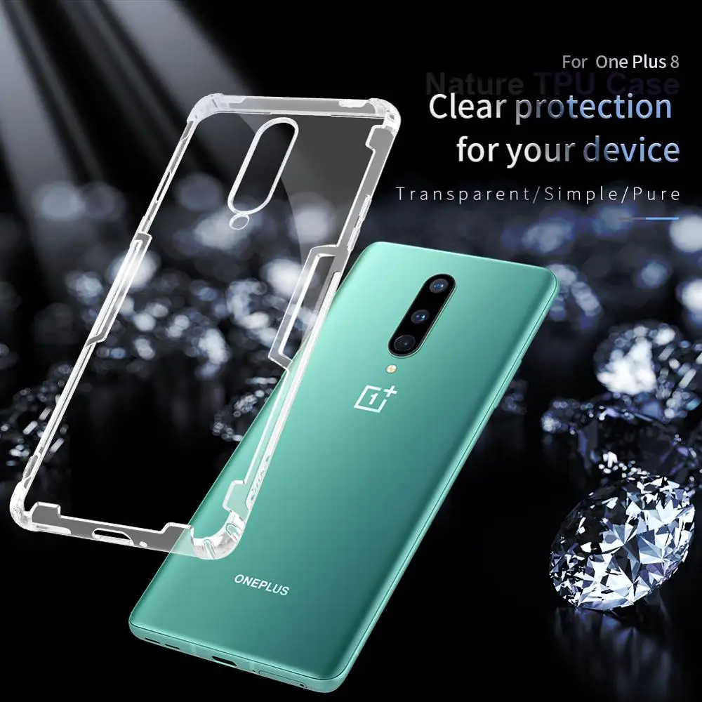 Оригинальный чехол для Oneplus 8 Pro NILLKIN Nature ТПУ телефона мягкий прозрачный