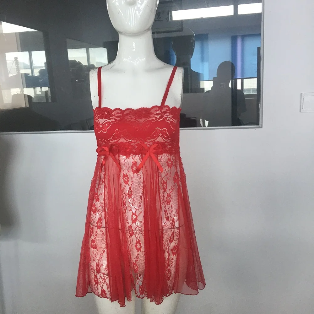 women red lace babydoll