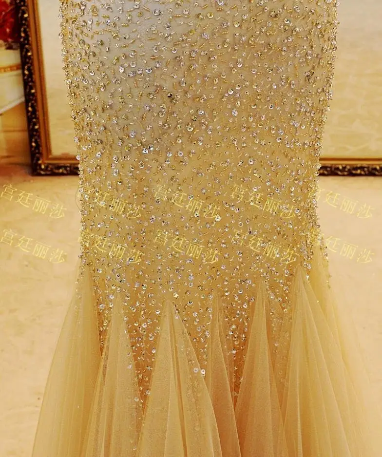 vestidos, роскошное, Кристальное, официальное, для невесты, сексуальное, для свадьбы, расшитое бисером, с золотыми блестками, платье, вечерние платья, платья для выпускного вечера