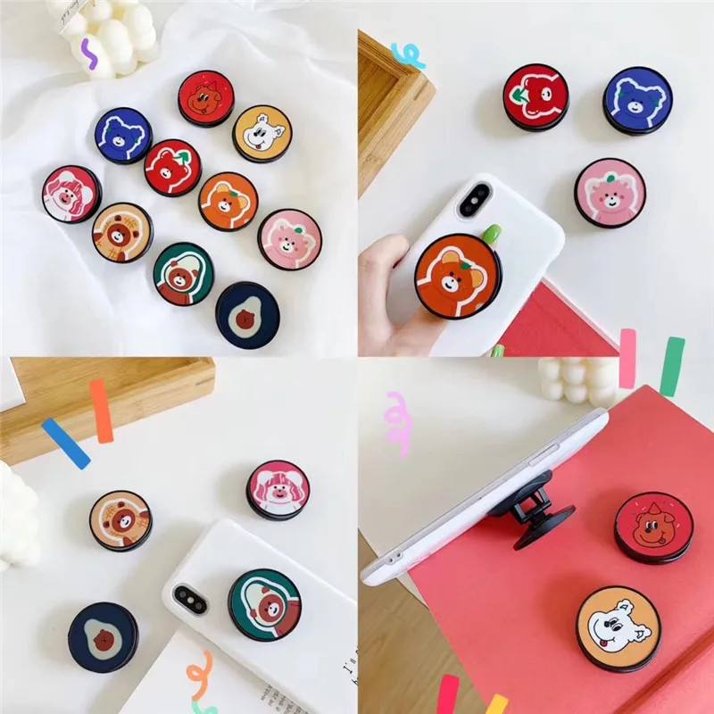 Мультяшный милый медведь складной кронштейн для samsung iphone xs huawei xiaomi Tiktok держатель