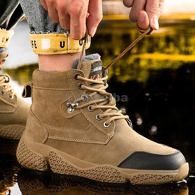 cerca Día del Niño fuerte Zapatos industriales de seguridad para hombre, botas de trabajo a prueba de  perforaciones, con punta de acero, indestructibles, botas militares de  invierno _ - AliExpress Mobile