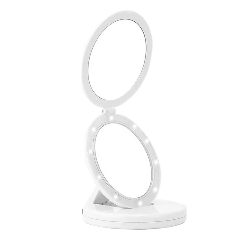 Trifold Makeup Mirror Portable Height Adjustable Telescoping 5X