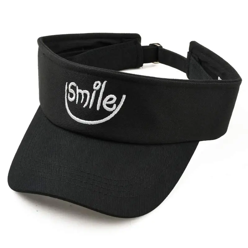Cute Smile Women Visor Hat Cotton Summer Sun Visor Cap Korean Style