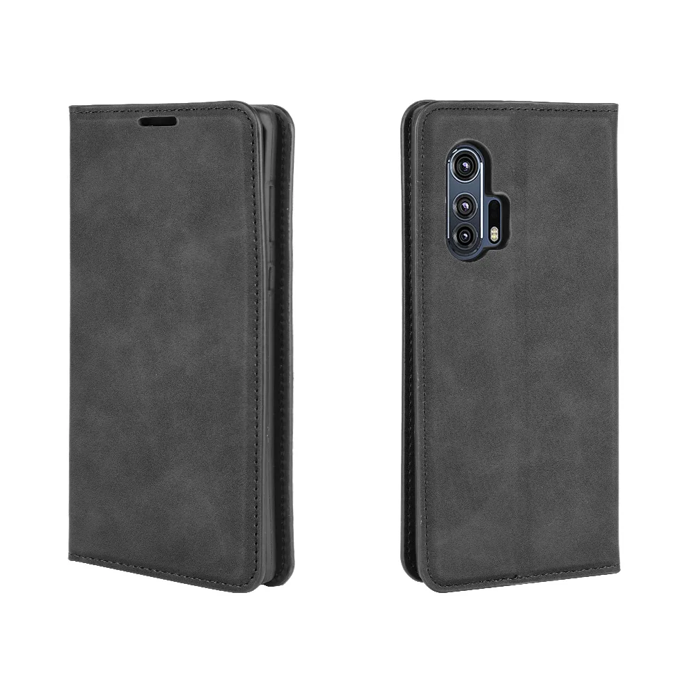 HualuBro Cover Portafoglio Per Motorola Moto Edge Plus (6.67'') – Flip In Pelle PU Con Slot Carte, Chiusura Magnetica E Supporto – Blu
