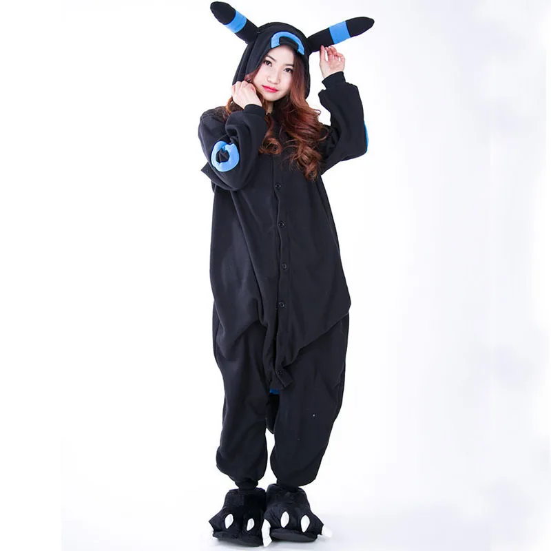 Unisex Abbigliamento Invernale Cosplay Adulto Bambini Umbreon Tutina Pikachu Pigiama Pigiameria Costume Cartoon Sleepsuit