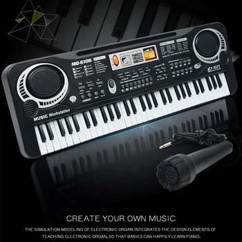 

61-key Multi-Function Electronic Piano Microphone Children Educational Music Instrument Toys