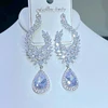 Luxury  Cube Drop Cubic Zirconia Earrings Wedding Party Fashion Jewelry Women ► Photo 1/6