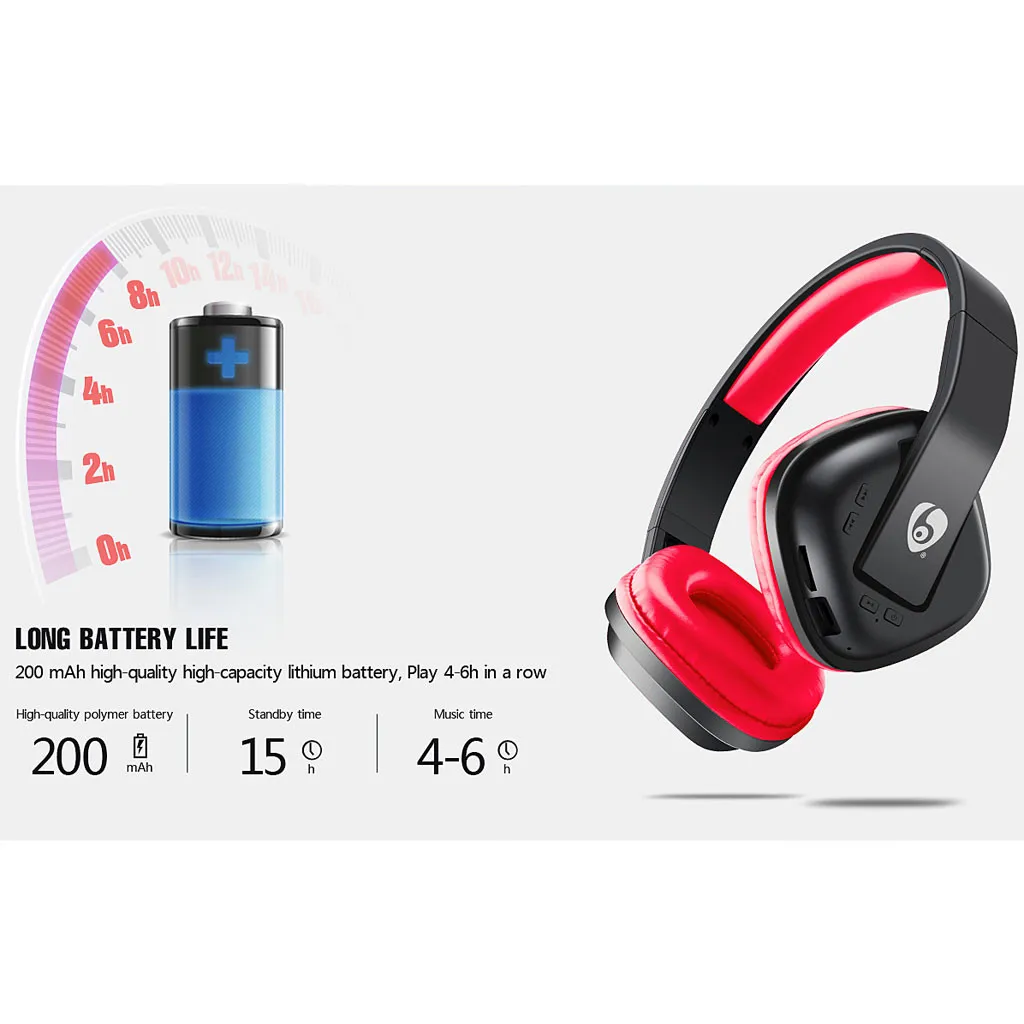 MX222 Subwoofer Wireless Bluetooth Headset Music TF Card Noise Cancelling Stereo