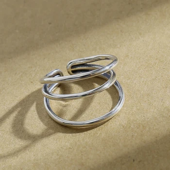 

Kinel Fashion Natural Style Heavy Metal Rings For Women S925 Silver Water Chestnut Punk Rock Women's Ring Boho Jewelry Gift