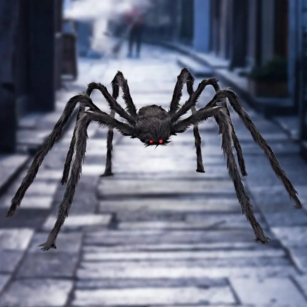 

Halloween Giant Spider,Outdoor Halloween Decorations Large Fake Hairy Spider Scary Furry Spider Props Outside Yard Creepy Decor
