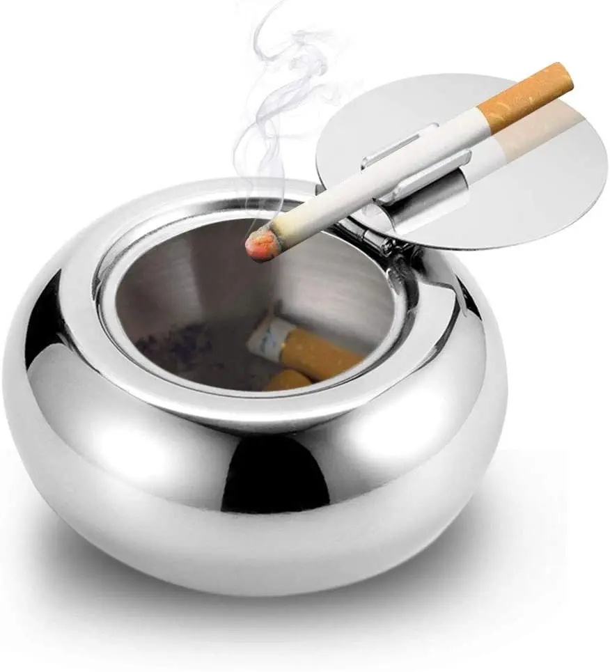 Windproof Ashtray With Lid, Cigarette Ashtray For Outdoor Or Indoor Use