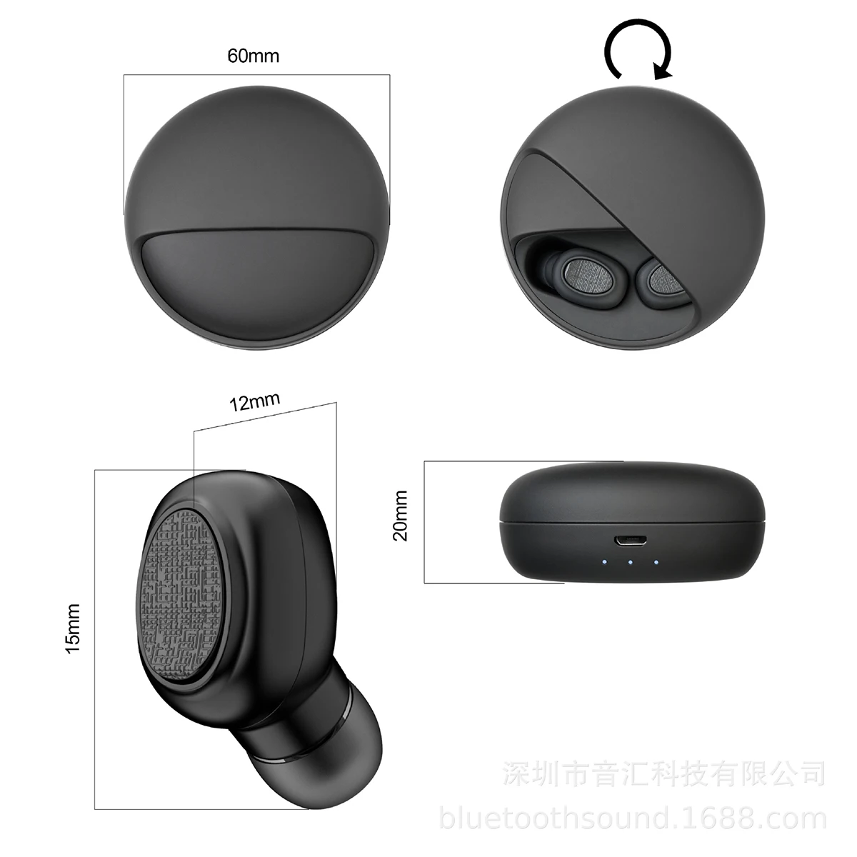 TWS Wireless bluetooth Earphone Waterproof Sport Gaming Headset Noise Earbuds with Mic Charge Box for iPhone Xiaomi