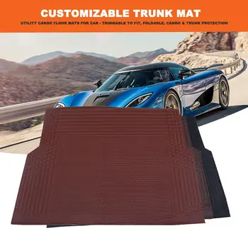 

Trunk Mat Car Universal Trunk Mat Auto Leather Cushion Utility Cargo Floor Mats Trimmable Foldable Cargo Trunk Protection