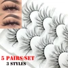 5 Pairs 3D/5D Faux Mink Hair False Eyelashes Natural Long Full Volume Fluffy Wispies Lashes Handmade Eyelashes Extension Tools ► Photo 1/6