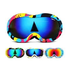 Для детей 3-13 лет, спортивные лыжные очки, двойные противотуманные и УФ-защитные очки для альпинизма, снегохода, катания на лыжах, сноуборда