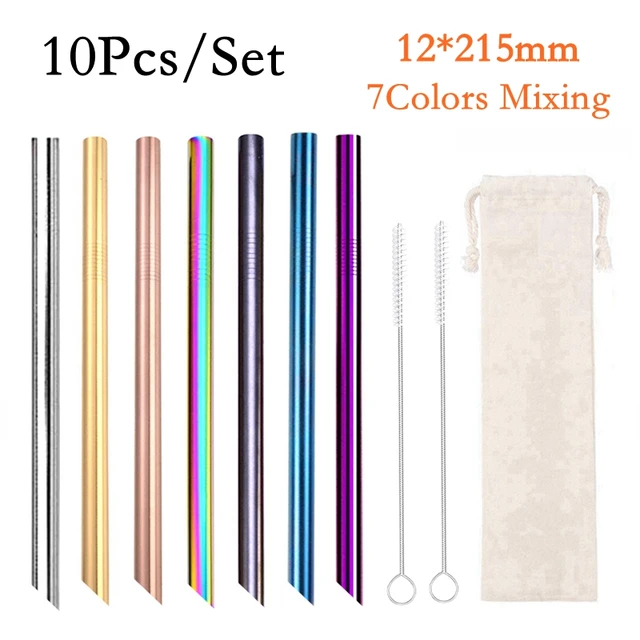 Metal Straws Reusable Mix Color Stainless Steel Drinks Straws