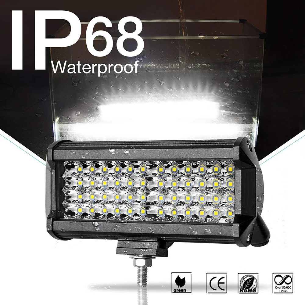 

7 Inch 144W 48LED Work Light Bar Spot Beam Driving Fog Lamp Off-Road Tractor 4WD Car Accessories Led Auto