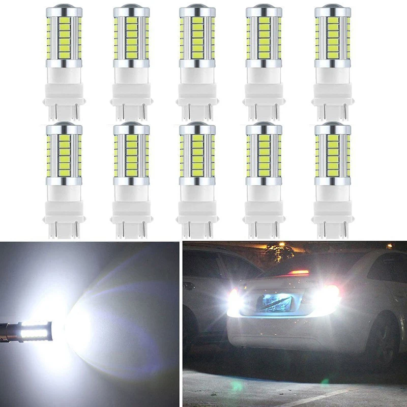 10 шт. Белый 3157 33SMD светодиодный автомобильный сигнал поворота Стоп-сигнал задний фонарь автомобильный сигнал поворота фары, аксессуары для автомобиля