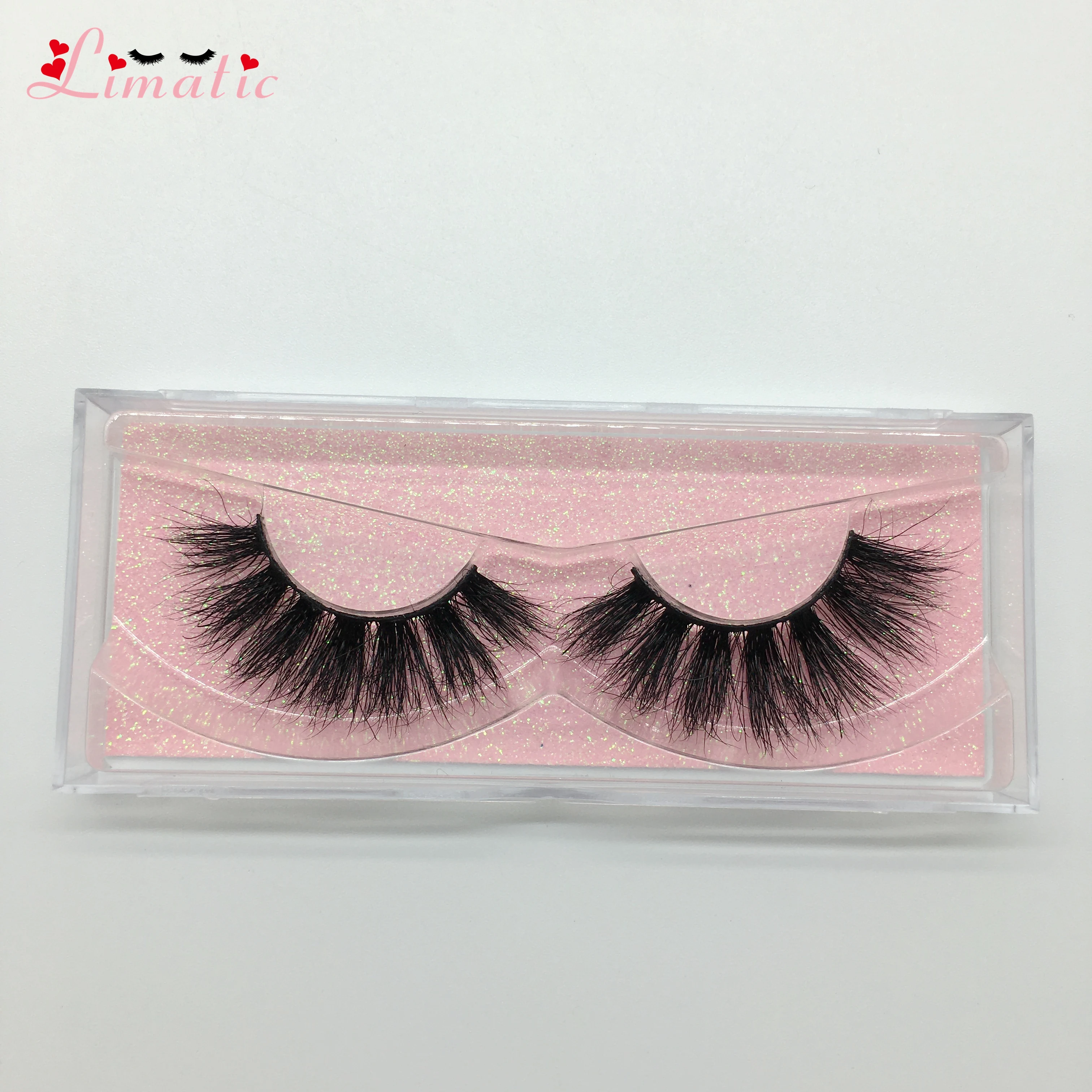 

Wispy Eyelashes Pink Glitter Packaging Hand Made Full Strip Luxury Lashes Wispy Reusable Beauty Fashion