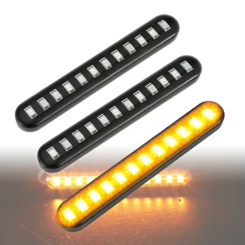 

Universal Modified 12led One-Shaped Module Running Water Steering License Light Bar Yellow Light Motorcycle Universal