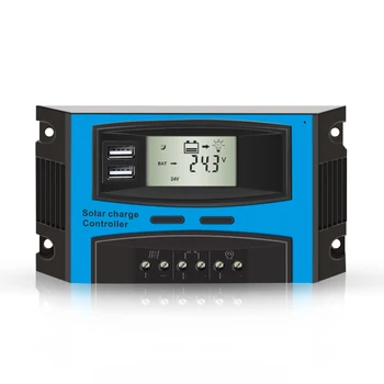 

BYGD 30A Solar Charge Controller,12V/24V Solar Panel Intelligent Regulator with Dual USB Port and PWM LCD Display