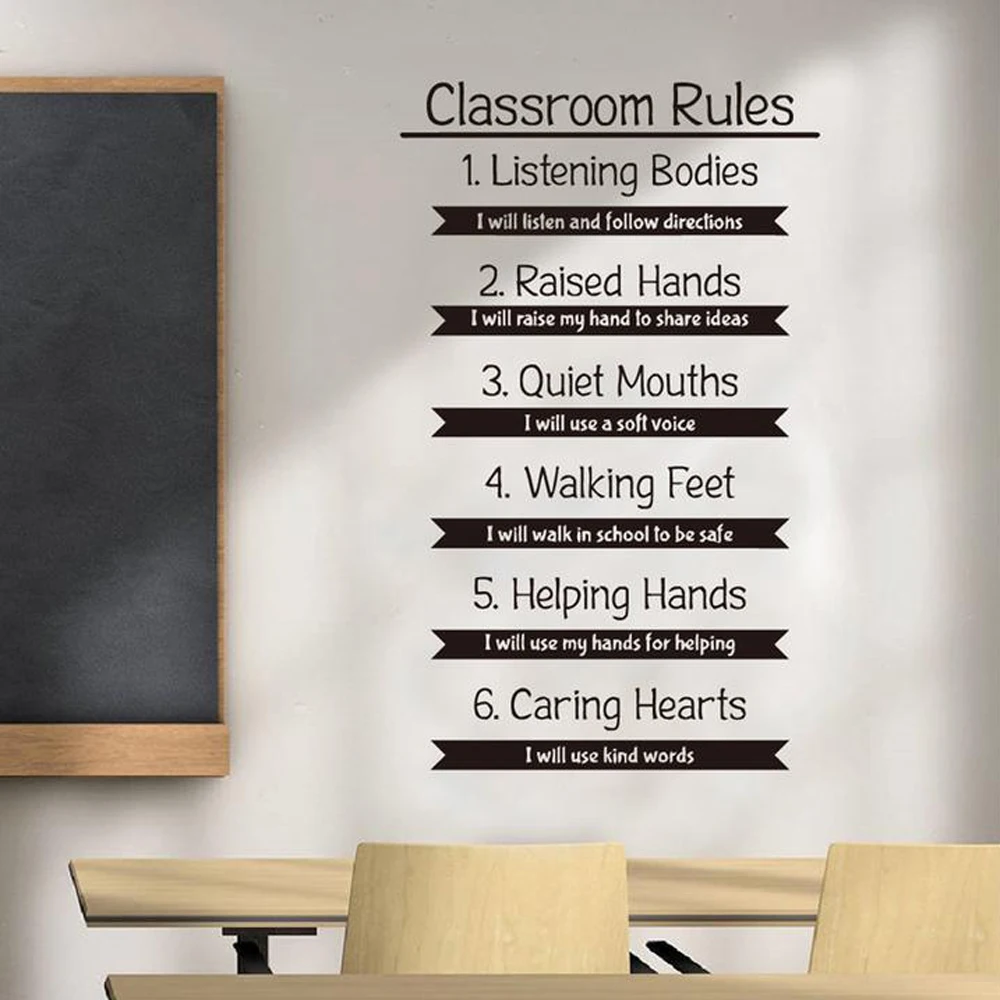 

Classroom Rules Wall Decal Education Study Inspirational Quote Sticker Decor Study Art College Decorations
