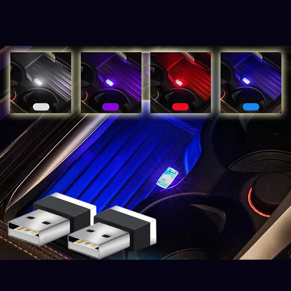 4 шт. USB светильник ing автомобильный интерьерный светильник Usb Автомобильный USB атмосферный свет стильный светодиодный светильник для автомобиля интерьерный атмосферный светильник s