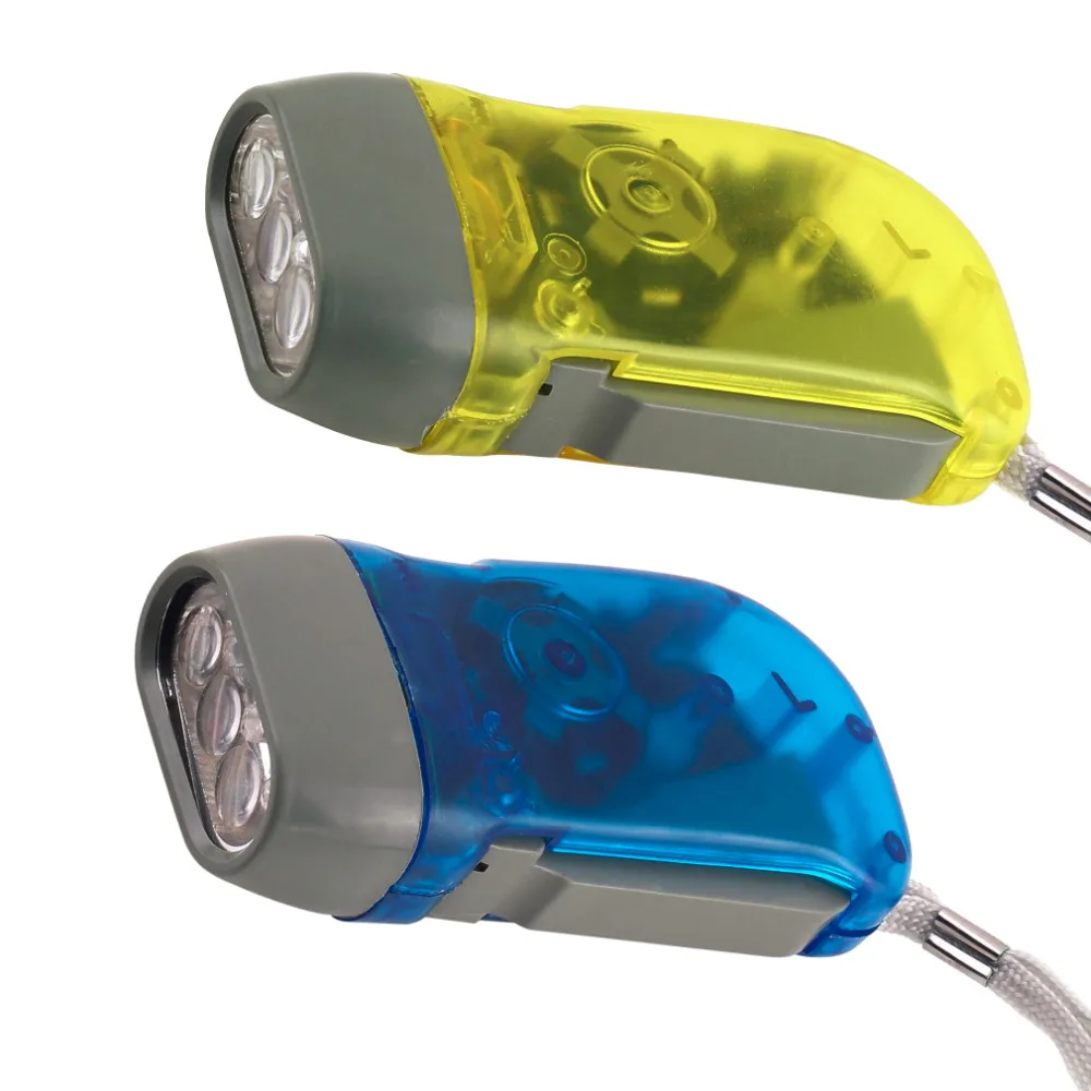 3 LED Dynamo Wind Up Flashlight Hand-pressing Crank NR No Battery Torch Hot drop shipping | Спорт и развлечения